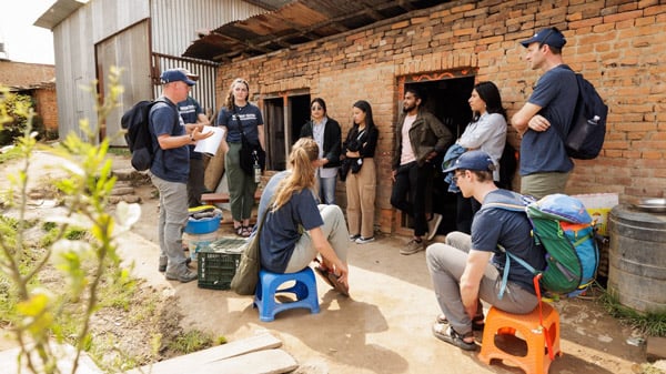 BYU students working in Nepal.  